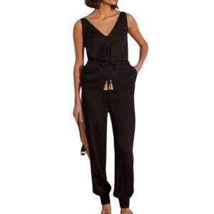 Boden Cecilia Jumpsuit Style T0798 Black Size 10 R Sleeveless Side Pockets
